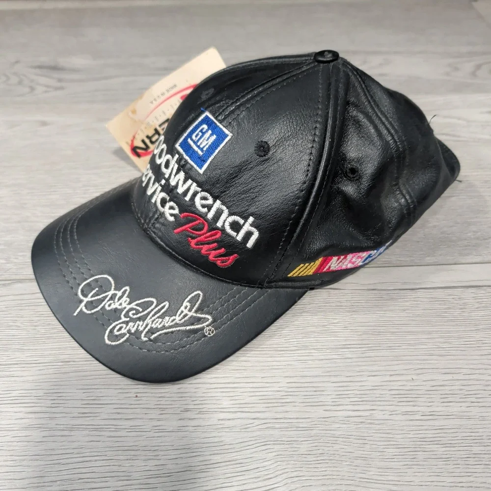 Vintage Modern Headwear‎ Hat Black Leather Dale Earnhardt GM NASCAR Racing USA